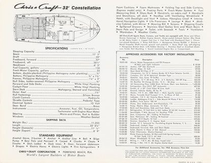 Chris Craft Constellation 32 Specifiction Brochure