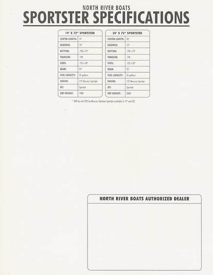 North River Sportster Series Specification Brochure