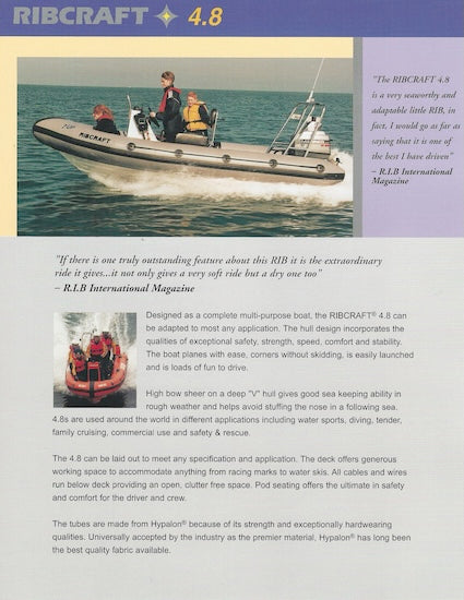 Ribcraft 4.8 Specification Brochure