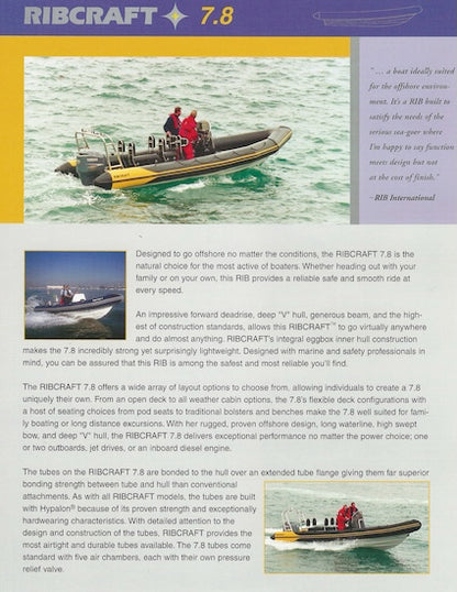 Ribcraft 7.8 Specification Brochure