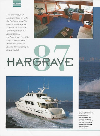 Hargrave 87 Motoryacht Boat International USA Magazine Reprint Brochure