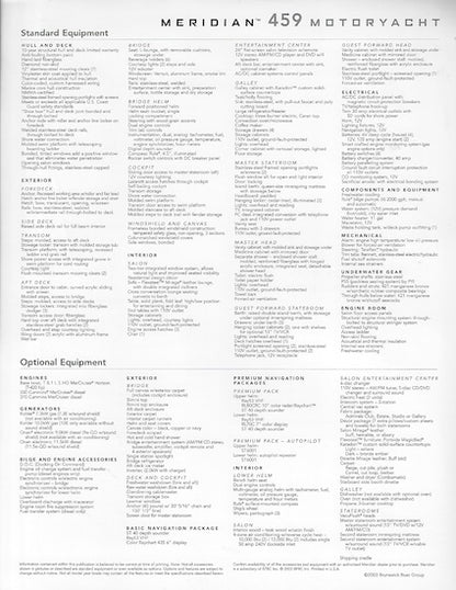 Meridian 459 Cockpit Motor Yacht Brochure