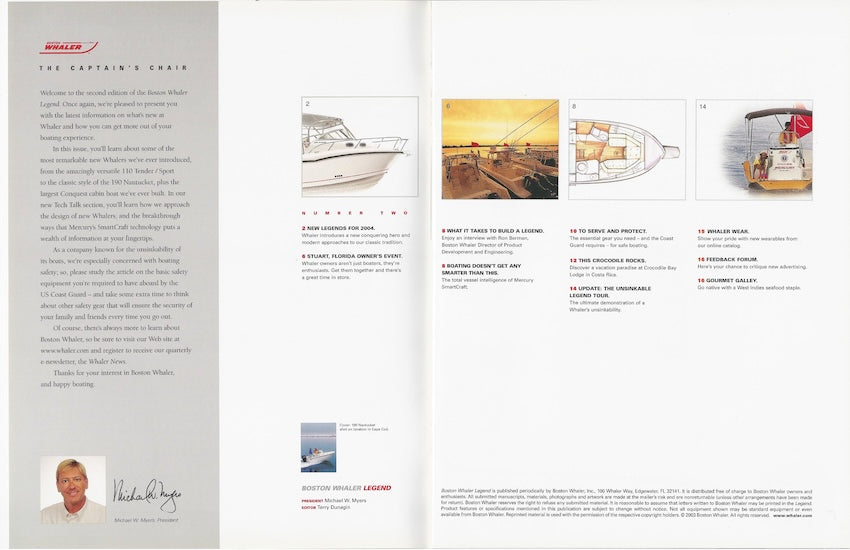 Boston Whaler Legend Newsletter Brochure