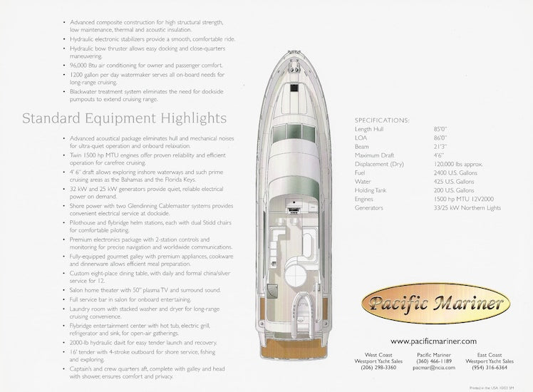 Pacific Mariner 85 Launch Brochure