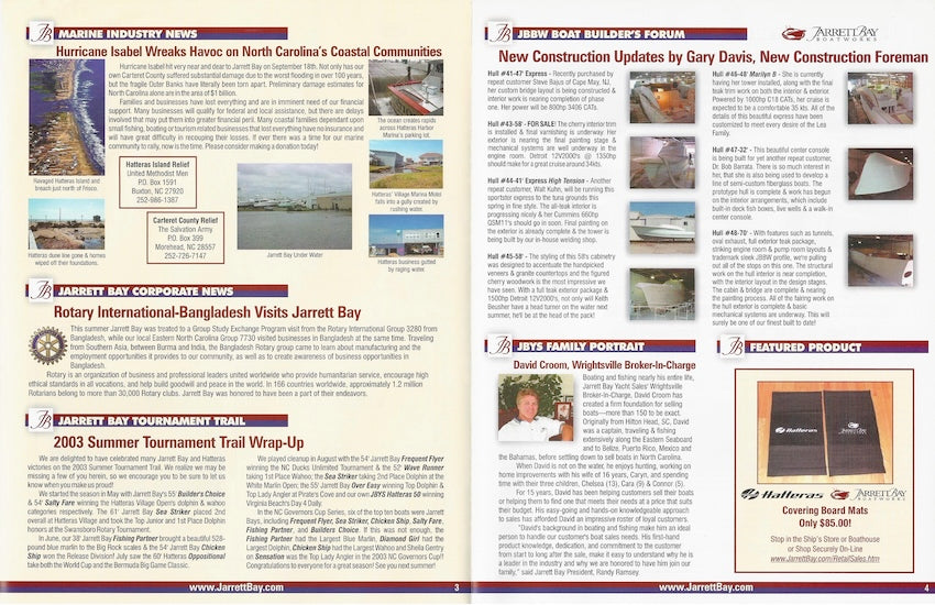 Jarrett Bay Carolina Flare Newsletter - Winter 2003