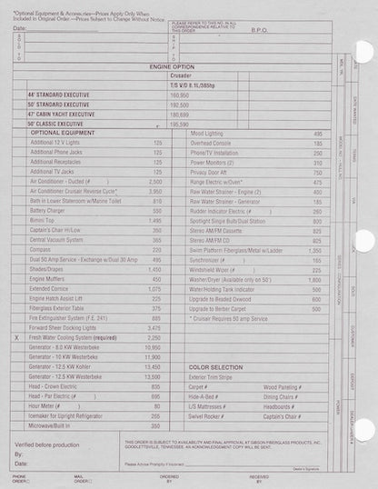 Gibson Executive Series Specification Brochure