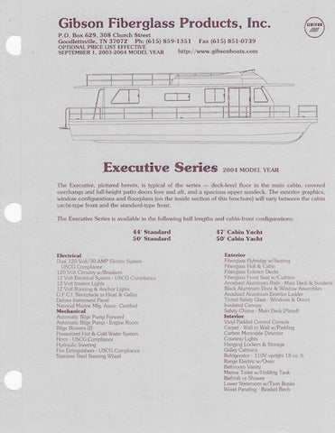 Gibson Executive Series Specification Brochure