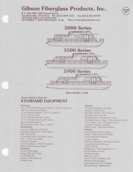 Gibson 5000/5500/5900 Series Specification Brochure