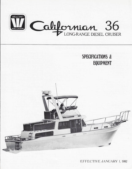 Wellcraft Californian 36 Trawler Specification Brochure