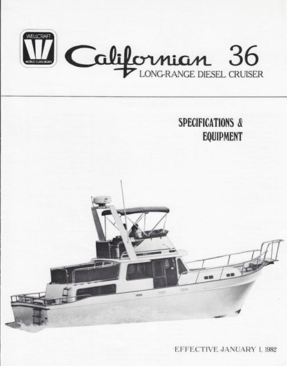 Wellcraft Californian 36 Trawler Specification Brochure