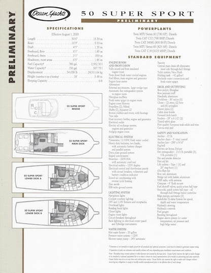Ocean 50 Super Sport Specification Brochure