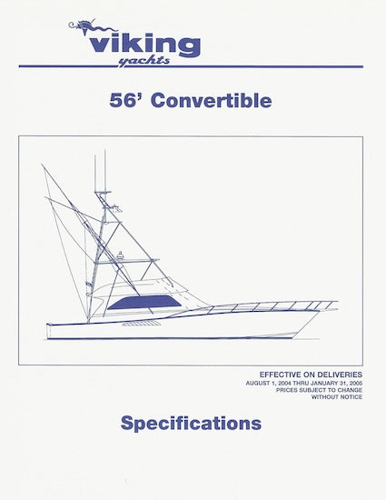 Viking 56  Convertible Specification Brochure