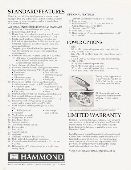 Hammond 1981 Abbreviated Brochure