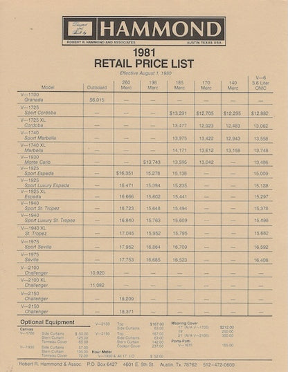 Hammond 1981 Abbreviated Brochure