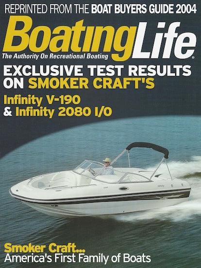 Smoker Craft Infinity V-190 and 2080 I/O Boating Life Magazine Reprint Brochure
