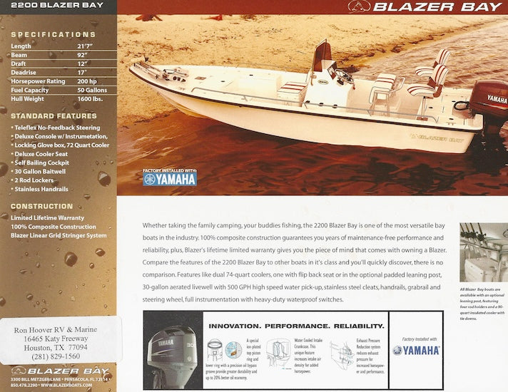 Blazer Bay 2200 Brochure