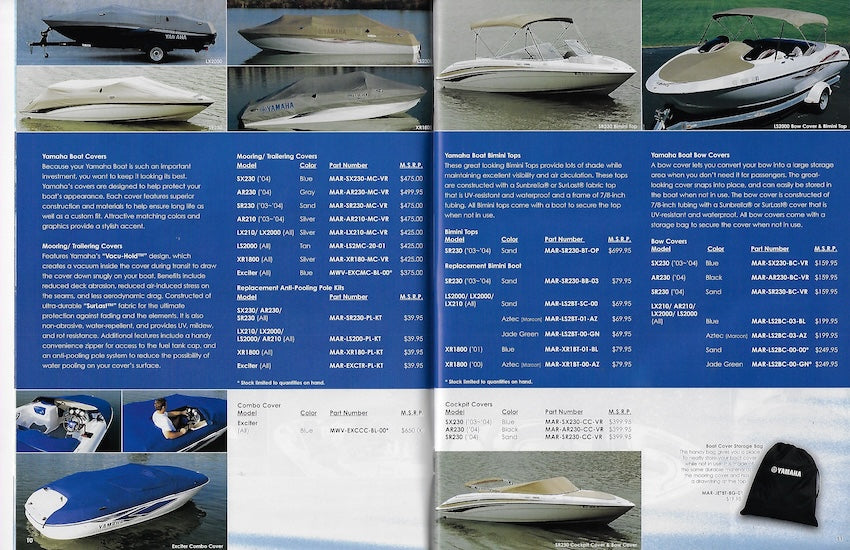 Yamaha 2004 Waverunner Accessories Brochure SailInfo I