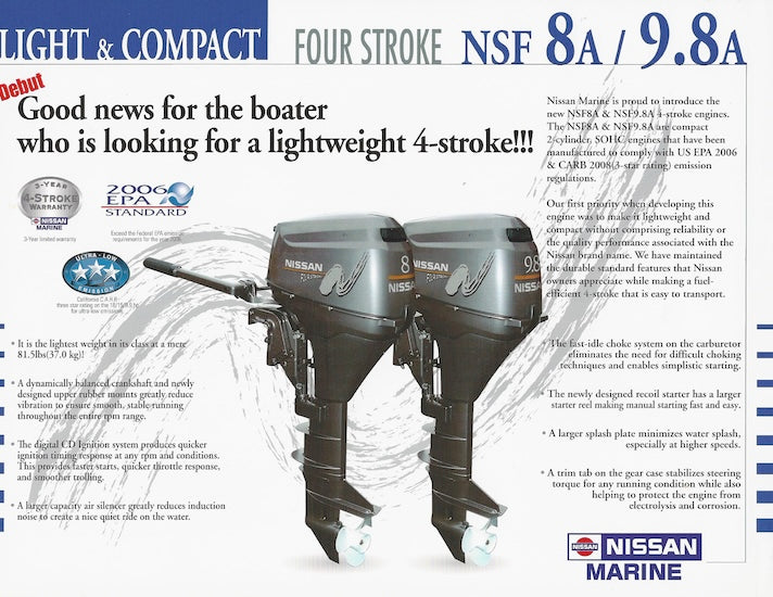 Nissan 8 / 9.8hp Outboard Brochure