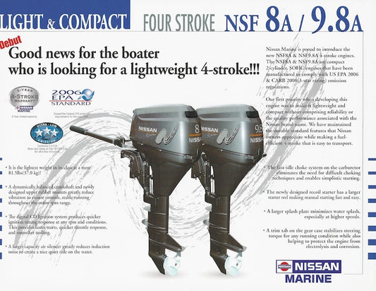 Nissan 8 / 9.8hp Outboard Brochure