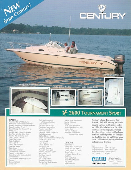 Century 2600 Center Console Tournament Sport Flyer Brochure