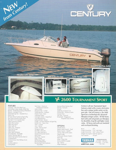 Century 2600 Center Console Tournament Sport Flyer Brochure