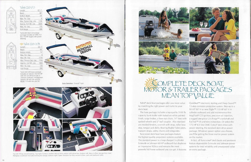 Lowe 1995 Suncruiser Pontoon & Deck Boat Brochure