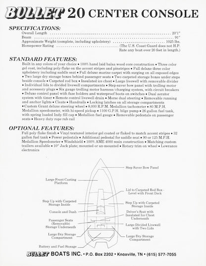 Bullet 20 Center Console Brochure