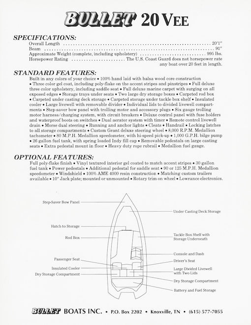 Bullet 20 Vee Brochure