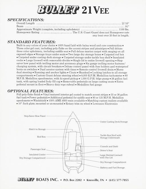 Bullet 21 Vee Brochure