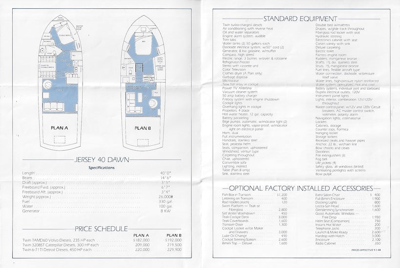 Jersey 40 Dawn Specification Brochure