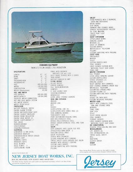Jersey 48 Yacht Fisherman Brochure