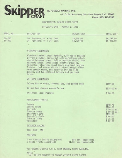 Skipper Craft Pontoon Brochure