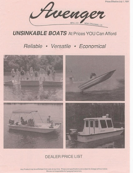 Avenger 1992 Price List