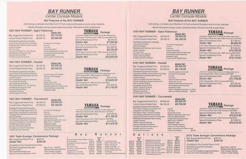 Avenger 1992 Price List