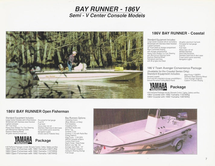 Avenger 1992 Bay Runner Brochure