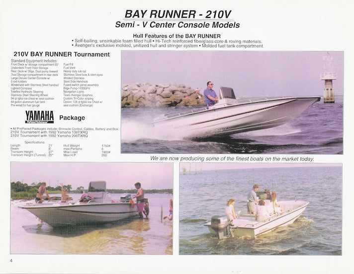 Avenger 1992 Bay Runner Brochure
