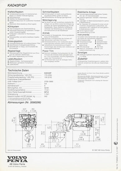Volvo KAD43P/DP Specification Brochure