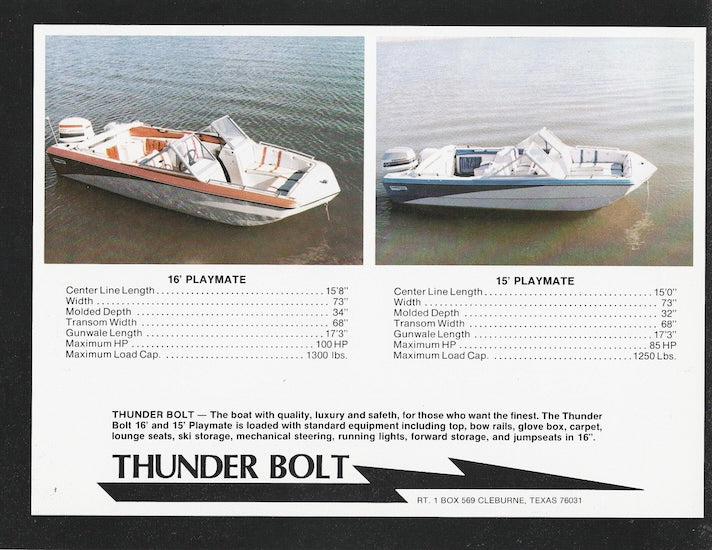 Thunderbolt 1980s Brochure