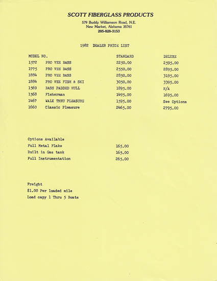 Scott 1982 Artcraft Brochure Package