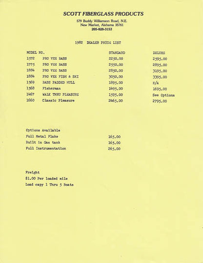 Scott 1982 Artcraft Brochure Package