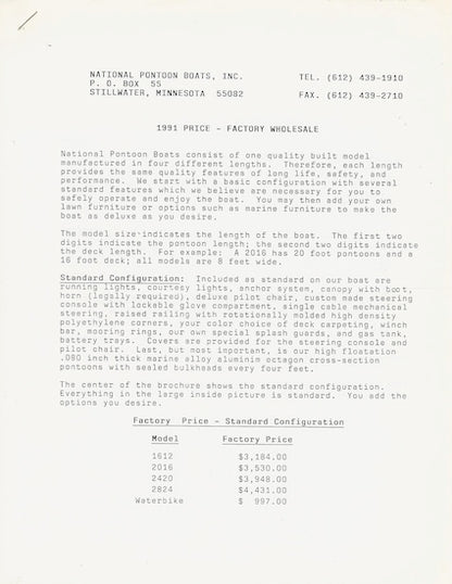 National Pontoon Brochure
