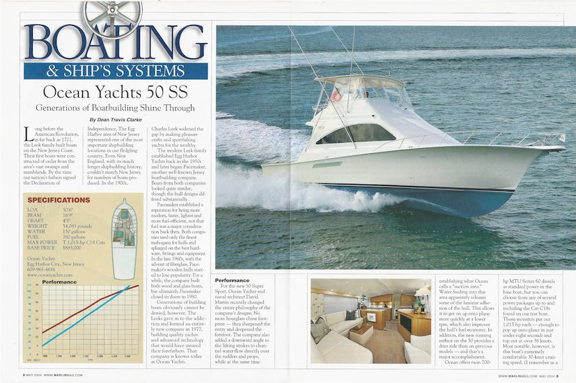 Ocean 50 Super Sport Marlin Magazine Reprint Brochure