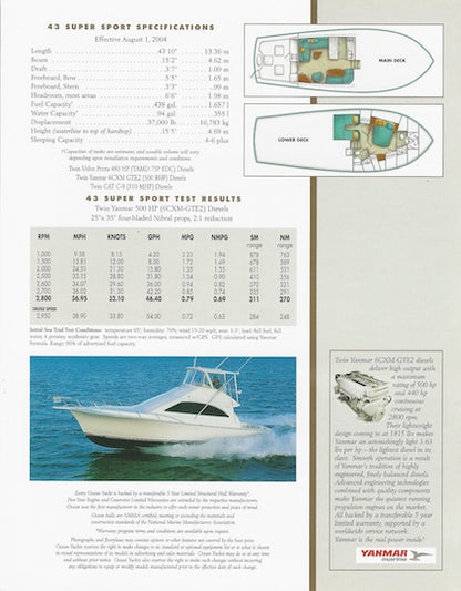 Ocean 43 Super Sport Brochure