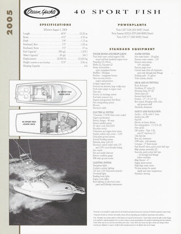 Ocean 40 Sport Fish Specification Brochure