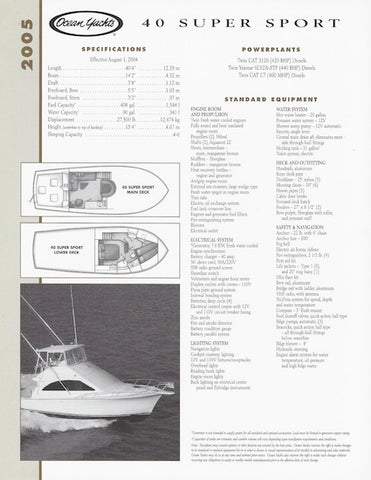 Ocean 40 Super Sport Specification Brochure