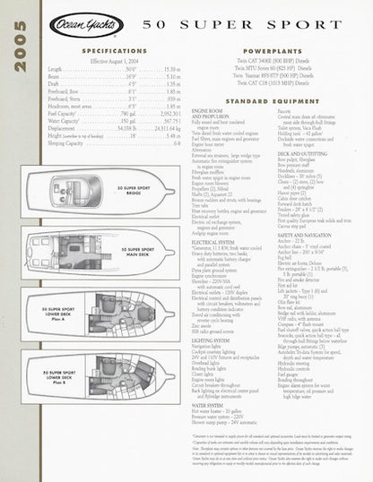 Ocean 50 Super Sport Specification Brochure