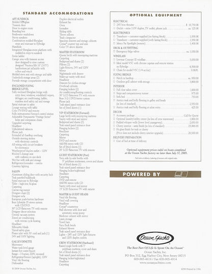 Ocean 65 Odyssey Specification Brochure