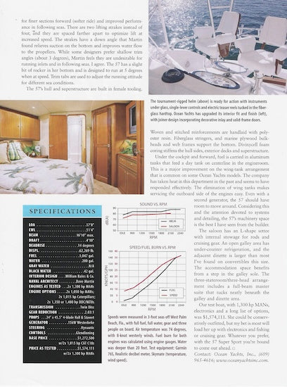 Ocean 57 Super Sport Yachting Magazine Reprint Brochure