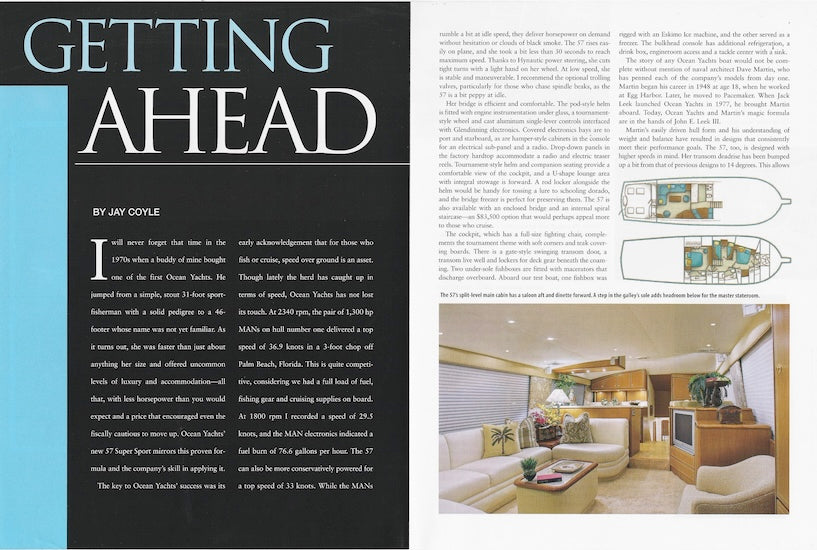 Ocean 57 Super Sport Yachting Magazine Reprint Brochure