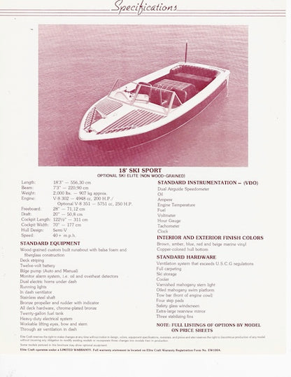 Elite Craft 1983 Boat Brochure Package